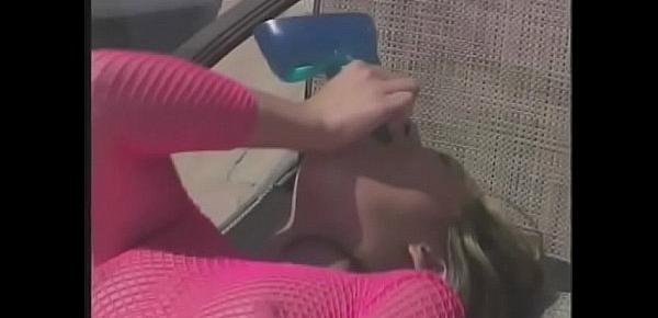  Young babe with pink fishnets Ashley Blue gets hardcore fuck session by the pool